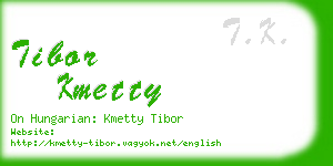 tibor kmetty business card